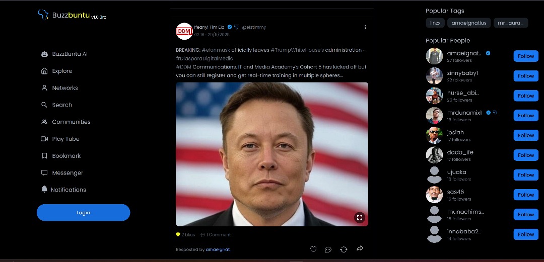 Buzzbuntu Social Media App